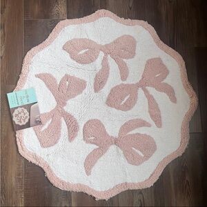 Coquette pink bow cotton accent rug mellow & mod